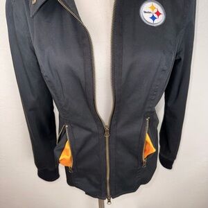 Touch by Alyssa Milano Pittsburgh Steelers Lace-Up Back Jacket/SizeS/Black&Gold